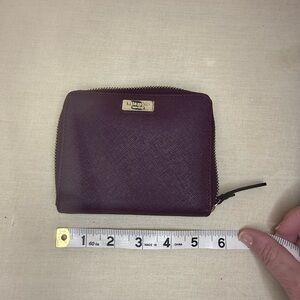 Kate Spade Burgundy Zip-Around Wallet - Like New